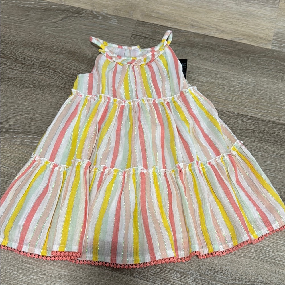 Cynthia Rowley Pink and Yellow Striped Kids Dress
